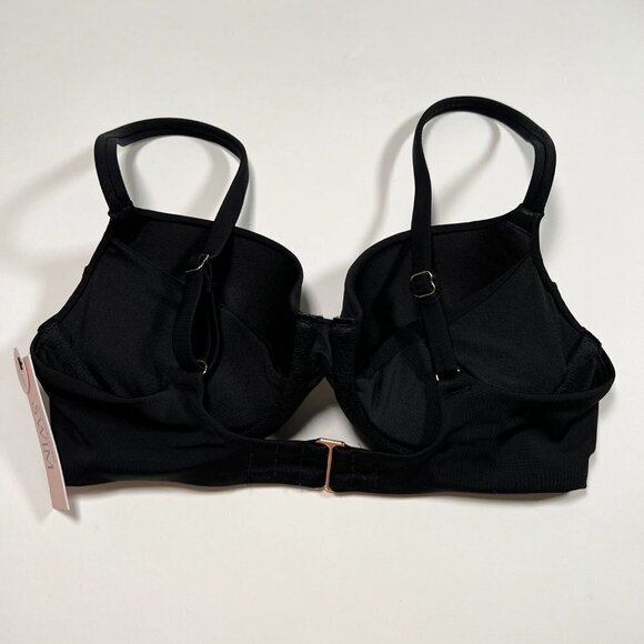 Victoria Secret 32D Twist Front Push Up Bikini Top Underwire Black - Picture 5 of 5